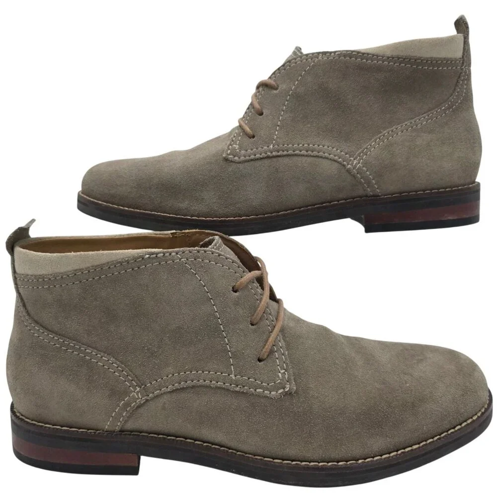 Cole Haan Ogden Stitch Suede Chukka Boots Taupe Tan Dress Casual Shoes Mens 9M
